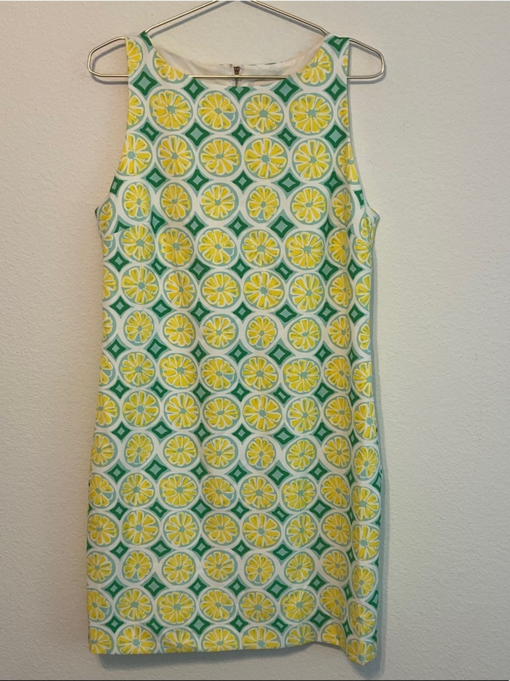 Sail to Sable STS Sleeveless Shift Lemon Print Dress Medium